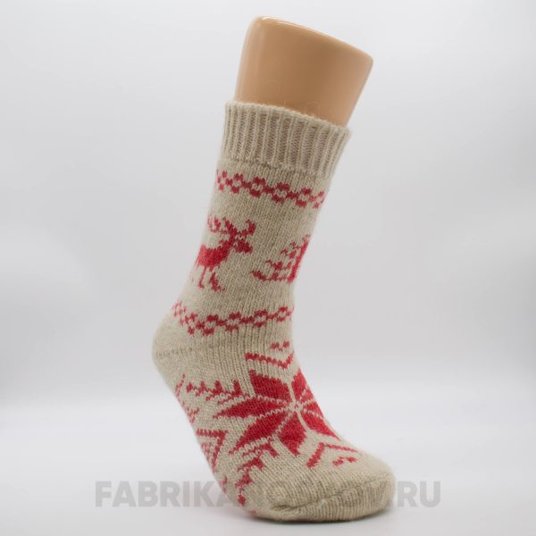 Женские длинные шерстяные носки с оленем с снежинкой Женские длинные шерстяные носки с оленем с снежинкой