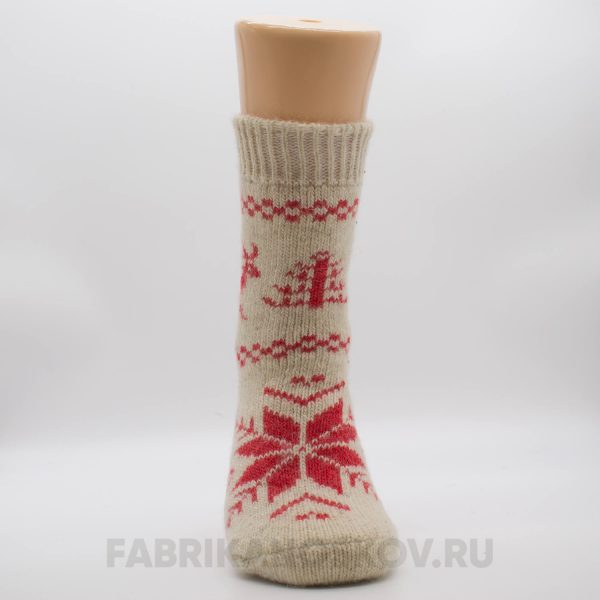 Женские длинные шерстяные носки с оленем с снежинкой Женские длинные шерстяные носки с оленем с снежинкой