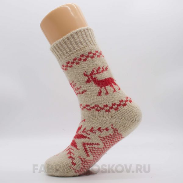 Женские длинные шерстяные носки с оленем с снежинкой Женские длинные шерстяные носки с оленем с снежинкой