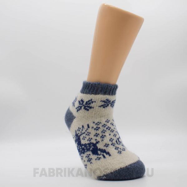 Женские короткие шерстяные носки с оленями с снегом Женские короткие шерстяные носки с оленями с снегом