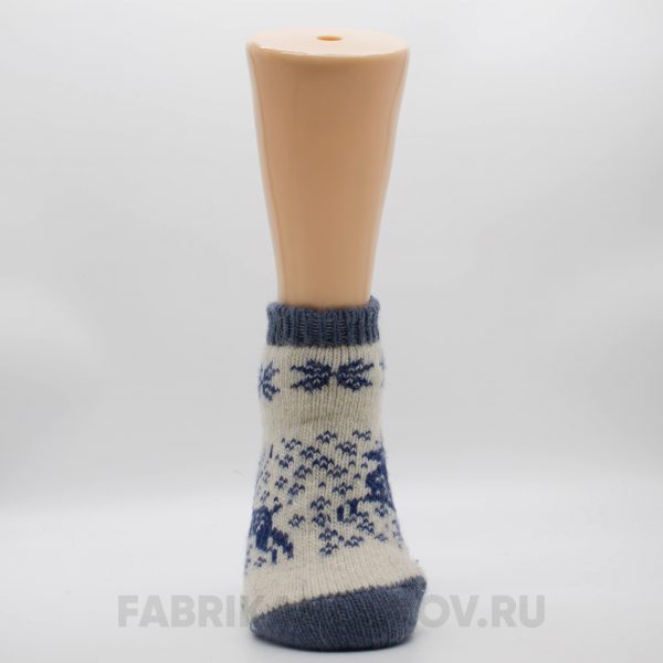 Женские короткие шерстяные носки с оленями с снегом Женские короткие шерстяные носки с оленями с снегом