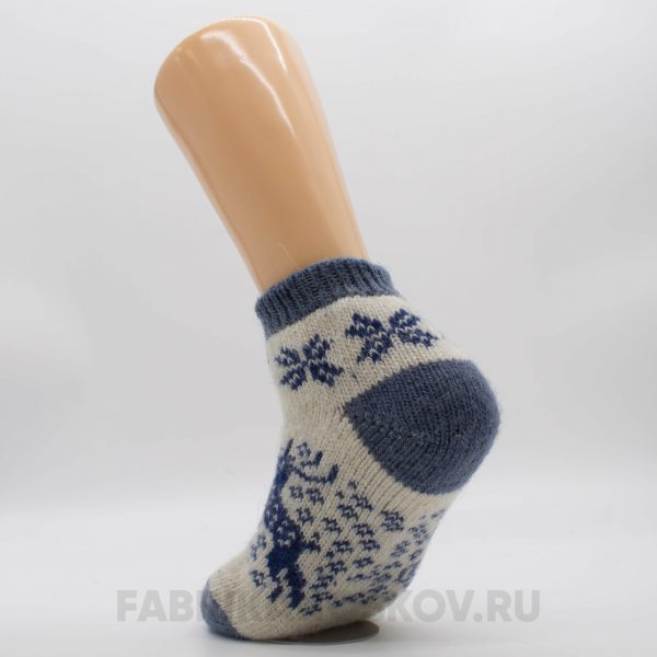 Женские короткие шерстяные носки с оленями с снегом Женские короткие шерстяные носки с оленями с снегом