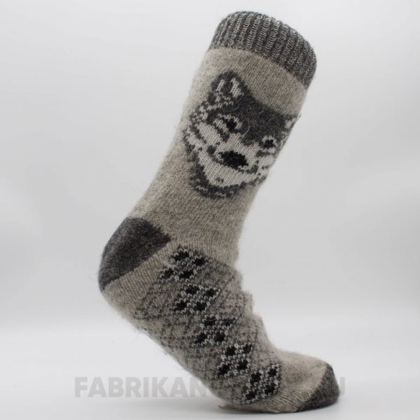 Мужские шерстяные носки с волком