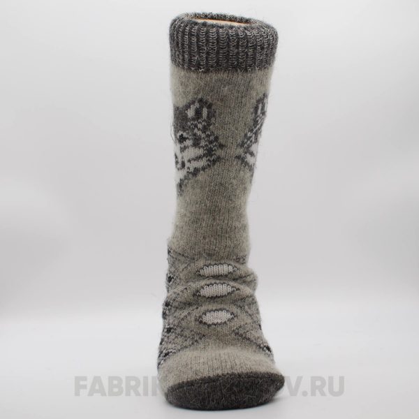 Мужские шерстяные носки с волком