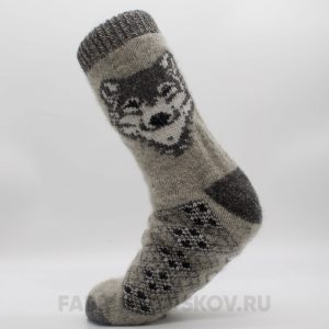 Мужские шерстяные носки с волком