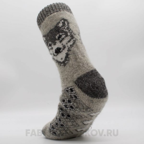 Мужские шерстяные носки с волком