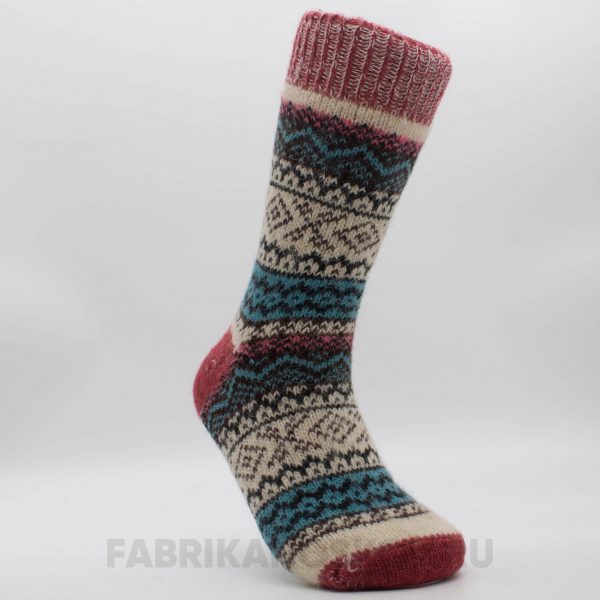 Женские шерстяные носки с ромбами и зигзагами