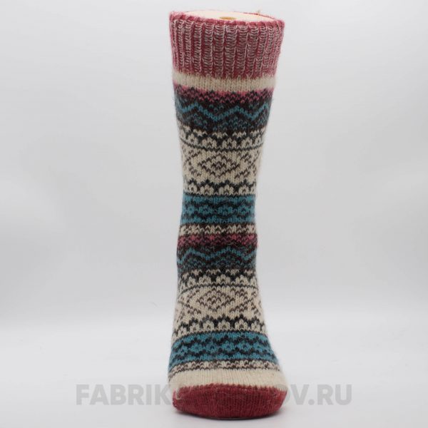 Женские шерстяные носки с ромбами и зигзагами
