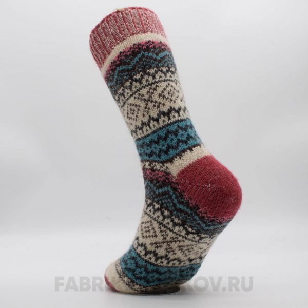 Женские шерстяные носки с ромбами и зигзагами