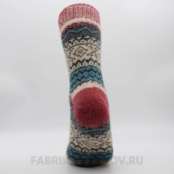Женские шерстяные носки с ромбами и зигзагами