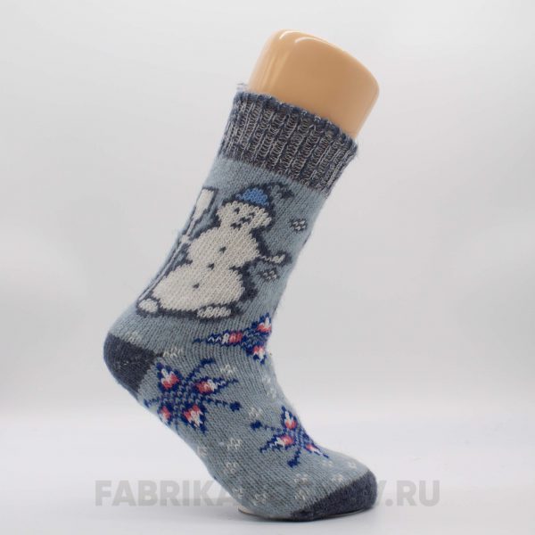 Женские шерстяные носки со снеговиком