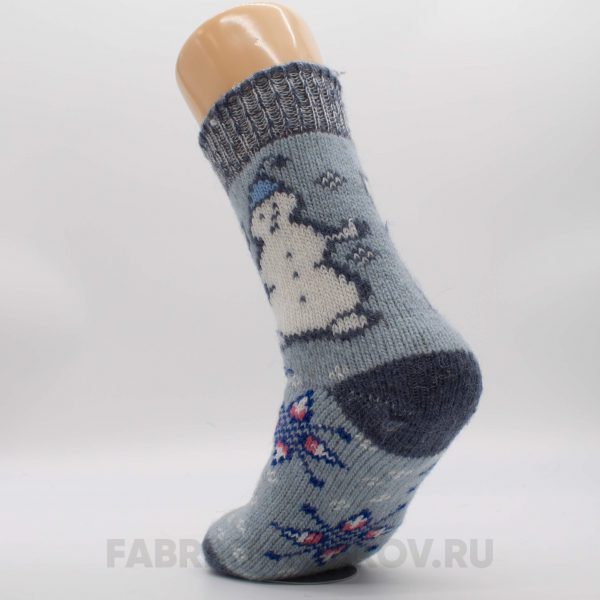Женские шерстяные носки со снеговиком