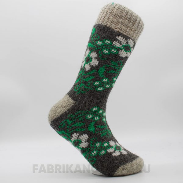 Женские шерстяные носки с белыми цветами Женские шерстяные носки с белыми цветами