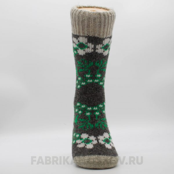 Женские шерстяные носки с белыми цветами Женские шерстяные носки с белыми цветами