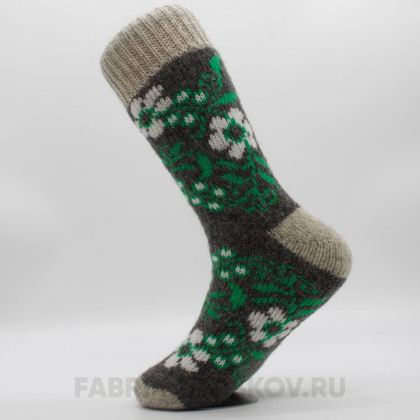 Женские шерстяные носки с белыми цветами Женские шерстяные носки с белыми цветами