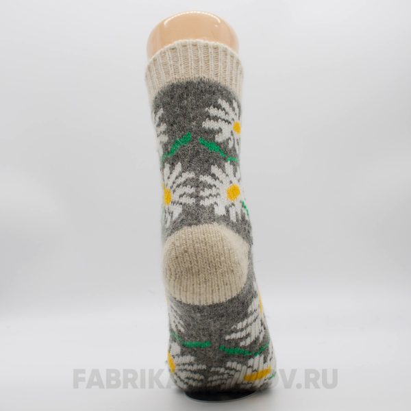 Женские шерстяные носки с ромашками