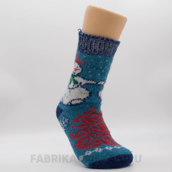 Женские шерстяные носки со снеговиком в шапке