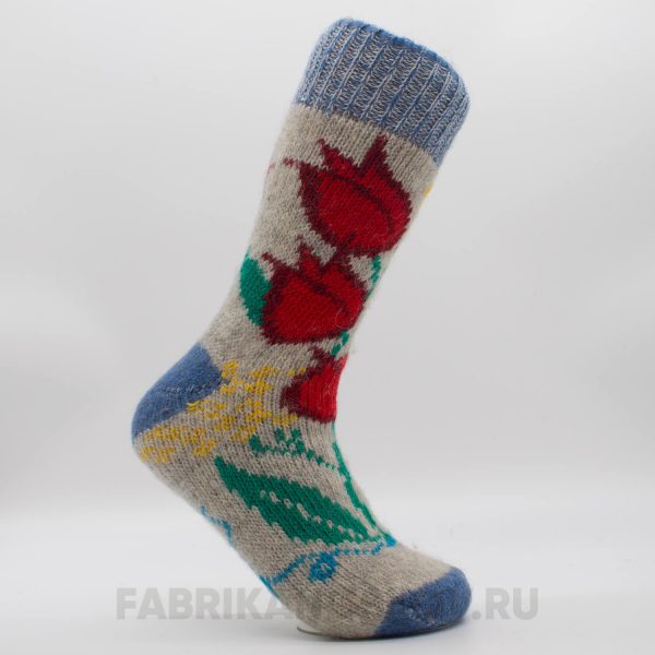 Женские шерстяные носки с красным цветком Женские шерстяные носки с красным цветком