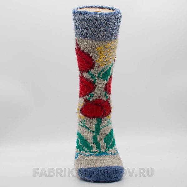 Женские шерстяные носки с красным цветком Женские шерстяные носки с красным цветком