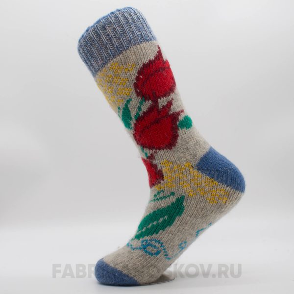 Женские шерстяные носки с красным цветком Женские шерстяные носки с красным цветком