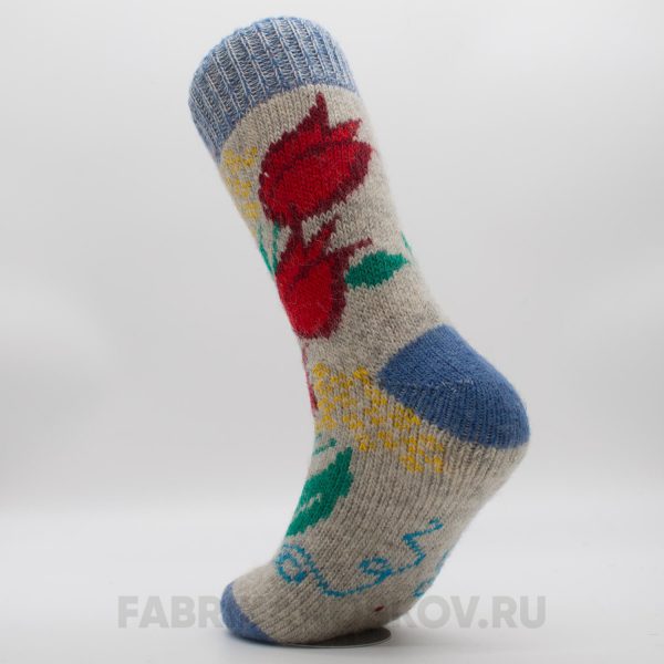 Женские шерстяные носки с красным цветком Женские шерстяные носки с красным цветком