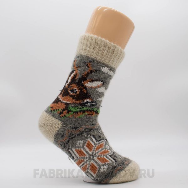 Мужские шерстяные носки с олененком