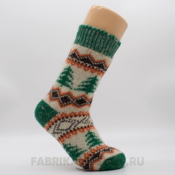 Женские шерстяные носки с елками Женские шерстяные носки с елками