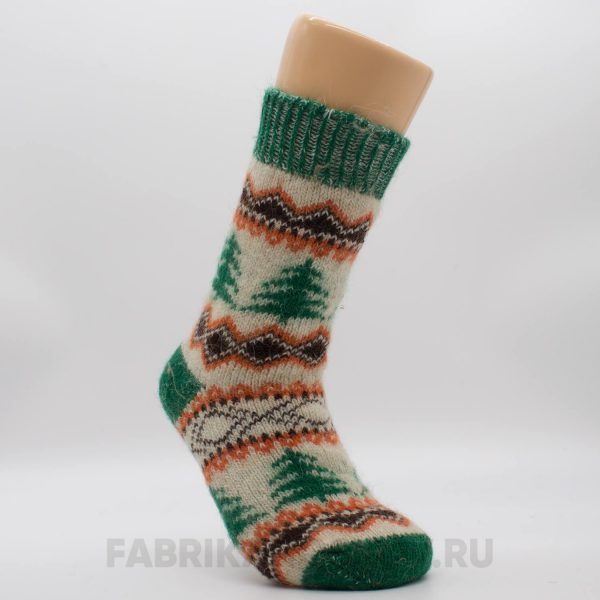 Женские шерстяные носки с елками Женские шерстяные носки с елками