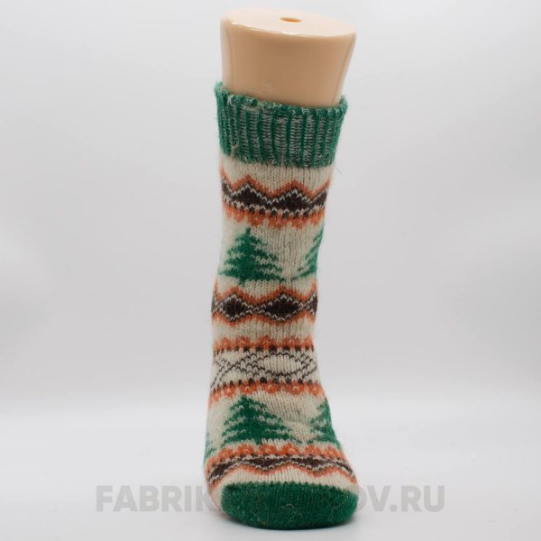 Женские шерстяные носки с елками Женские шерстяные носки с елками