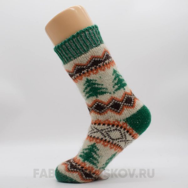 Женские шерстяные носки с елками Женские шерстяные носки с елками