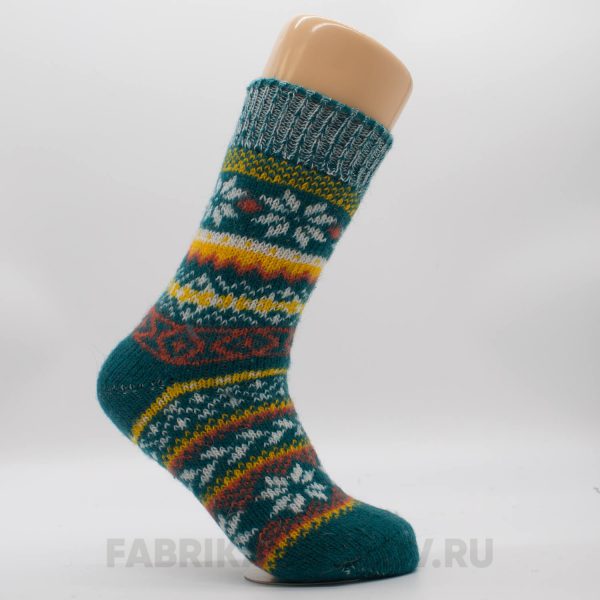 Женские шерстяные носки со снежинками и орнаментом