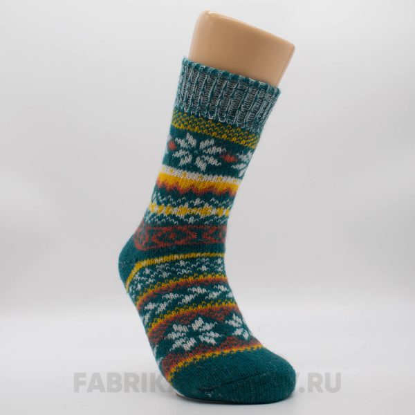 Женские шерстяные носки со снежинками и орнаментом