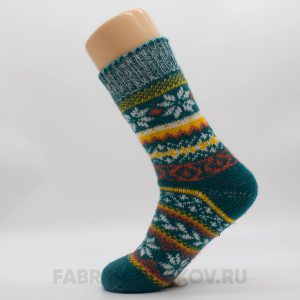 Женские шерстяные носки со снежинками и орнаментом