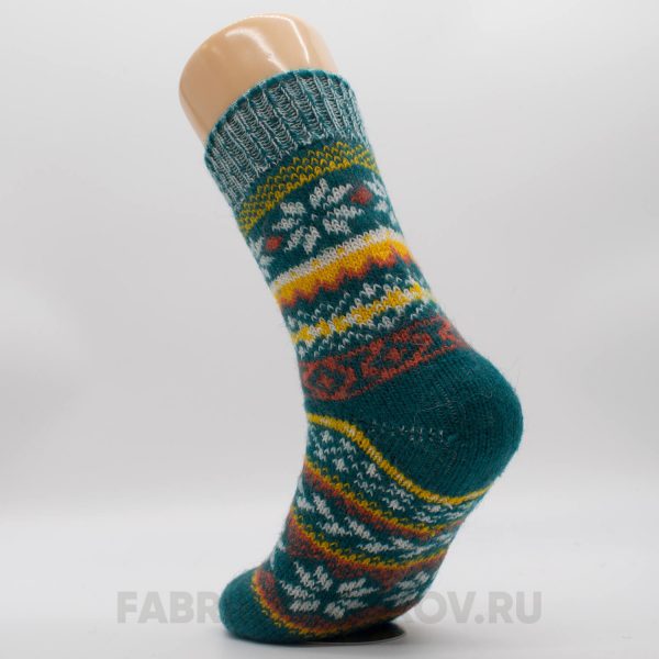 Женские шерстяные носки со снежинками и орнаментом