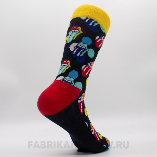 Длинные мужские носки с губами и кругами Длинные мужские носки с губами и кругами