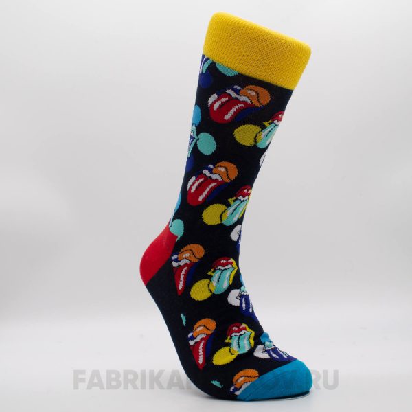 Длинные мужские носки с губами и кругами Длинные мужские носки с губами и кругами