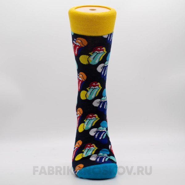 Длинные мужские носки с губами и кругами Длинные мужские носки с губами и кругами