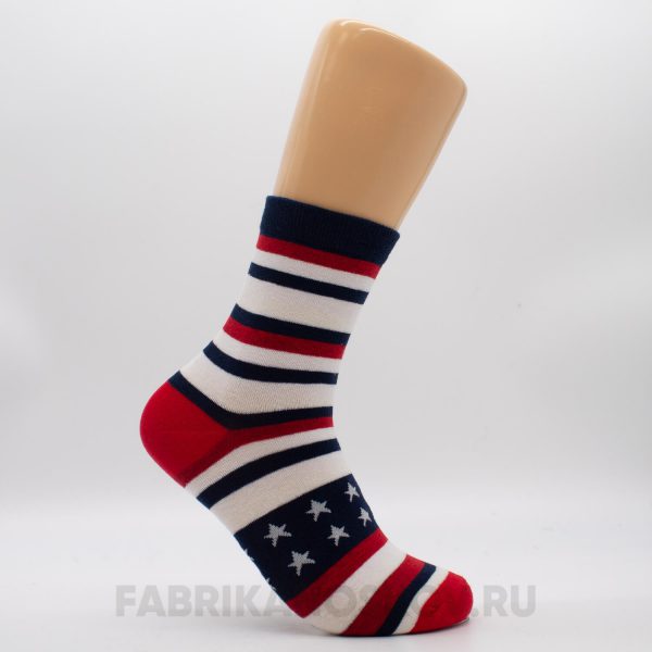 Мужские носки с полосками и звездами Мужские носки с полосками и звездами