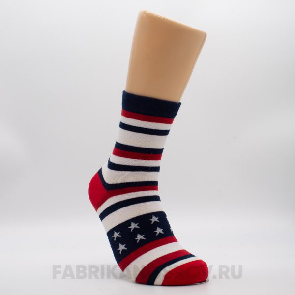 Мужские носки с полосками и звездами Мужские носки с полосками и звездами