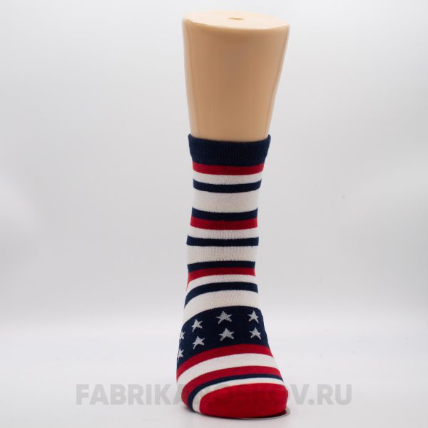 Мужские носки с полосками и звездами Мужские носки с полосками и звездами