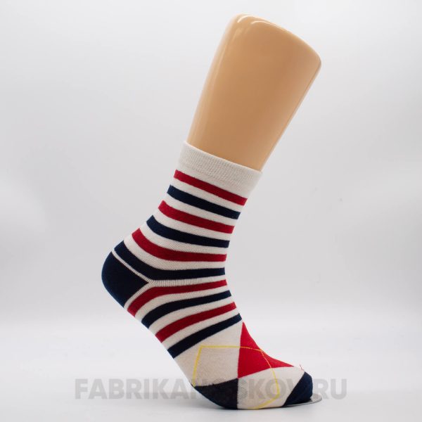 Мужские носки с полосками и ромбами Мужские носки с полосками и ромбами