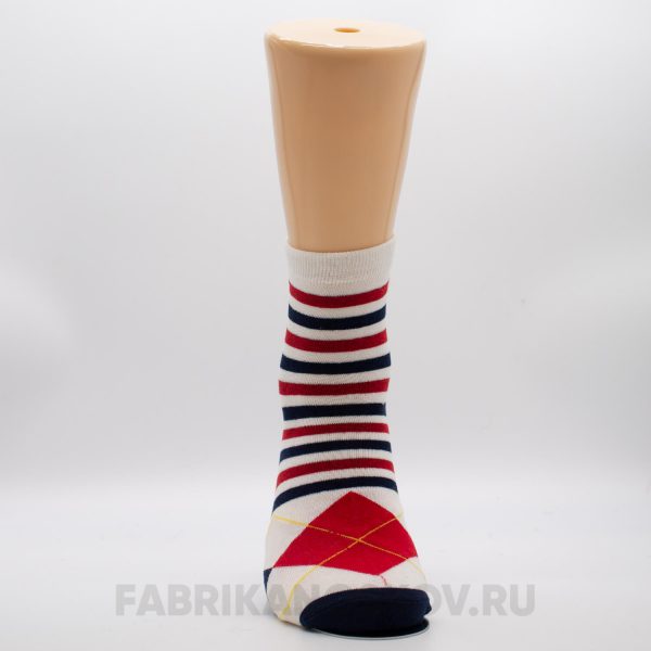 Мужские носки с полосками и ромбами Мужские носки с полосками и ромбами