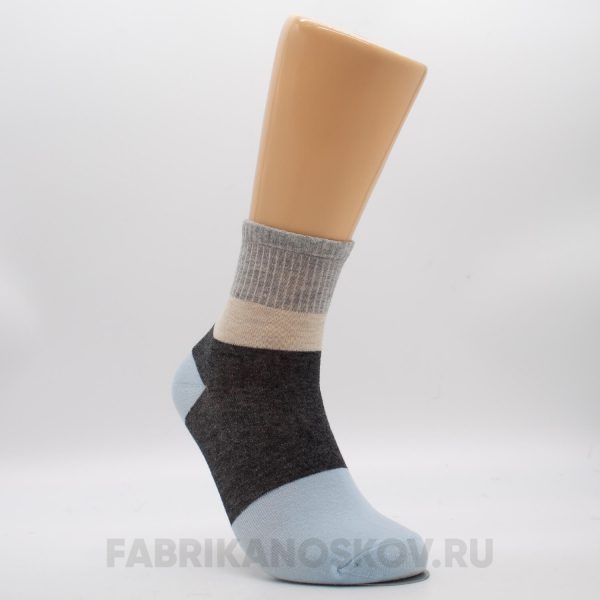 Мужские носки с цветными пяткой, мыском и поголенком Мужские носки с цветными пяткой, мыском и поголенком