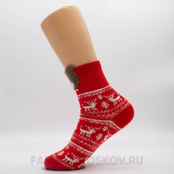 Женские новогодние носки с медведем Женские новогодние носки с медведем