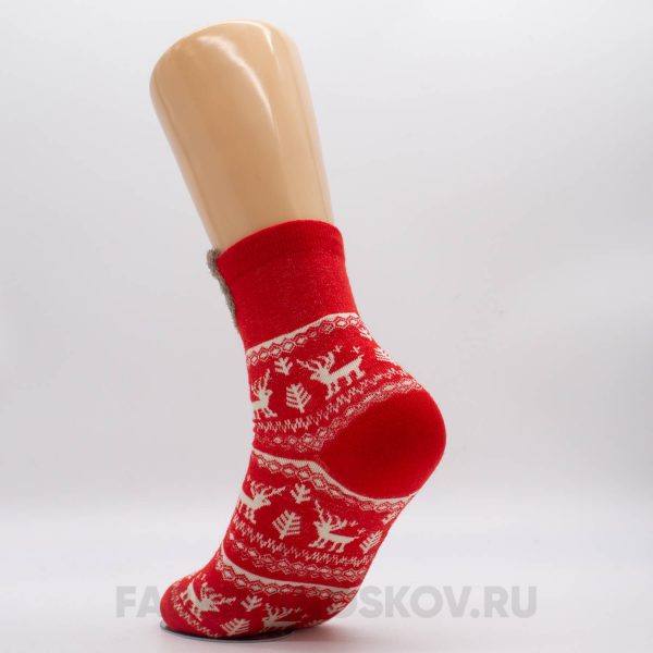 Женские новогодние носки с медведем Женские новогодние носки с медведем