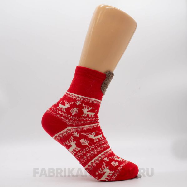Женские новогодние носки с медведем Женские новогодние носки с медведем