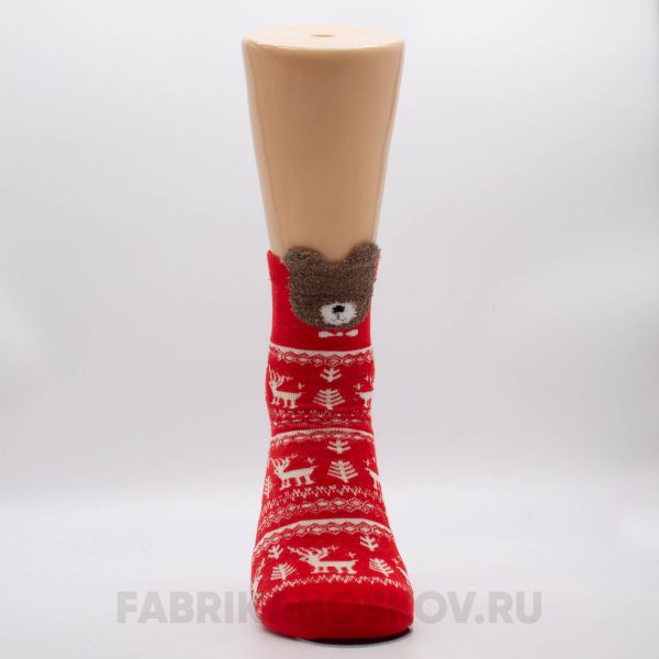 Женские новогодние носки с медведем Женские новогодние носки с медведем