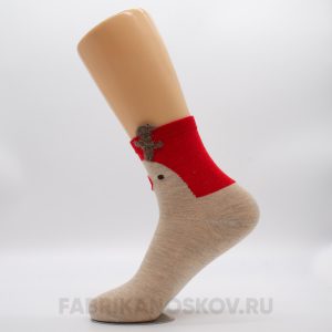 Женские новогодние носки с оленем