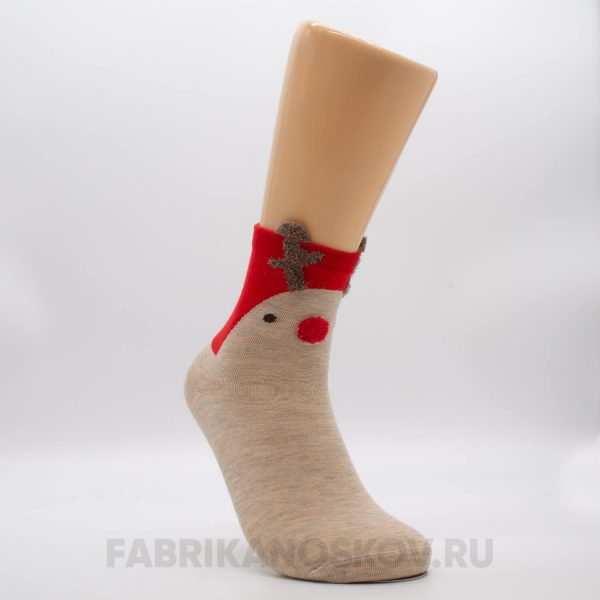 Женские новогодние носки с оленем Женские новогодние носки с оленем