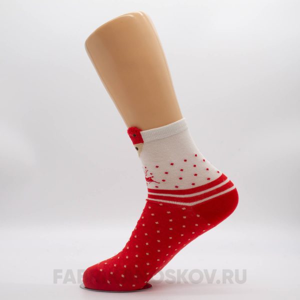 Женские новогодние носки с лисичкой и оленями